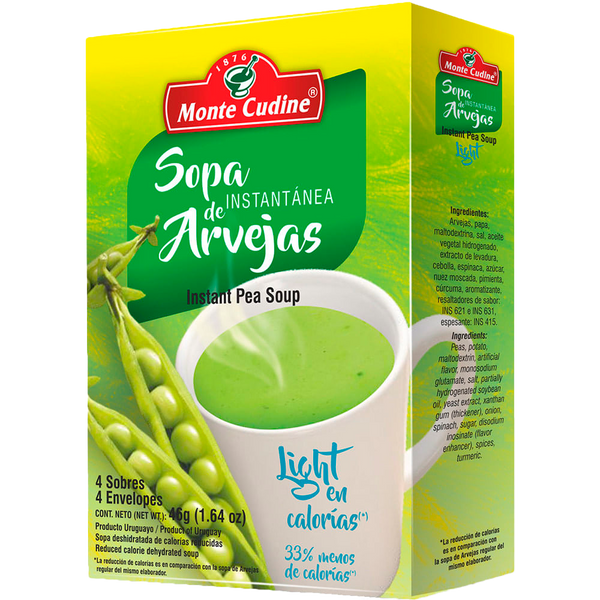 Sopa Inst. Light Arveja Monte Cudine X4