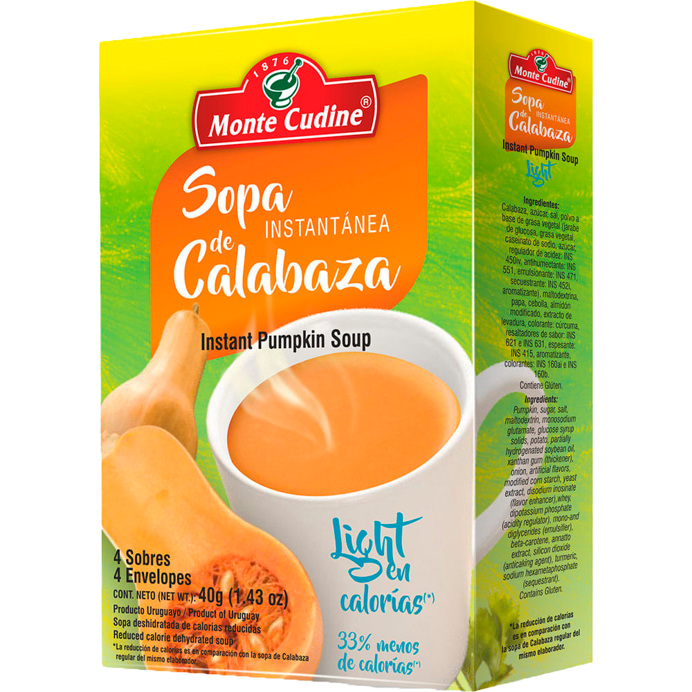 Sopa Inst. Light Calabaza Monte Cudine por 4