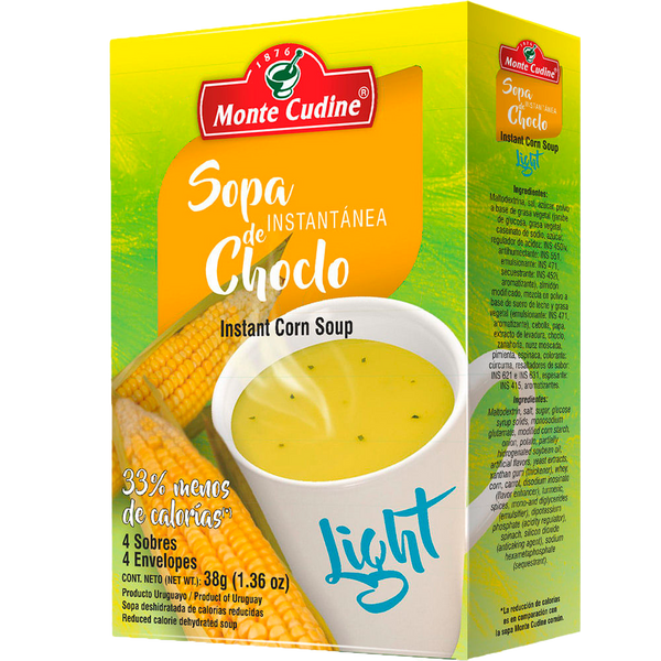 Sopa Inst. Light Choclo Monte Cudine X4